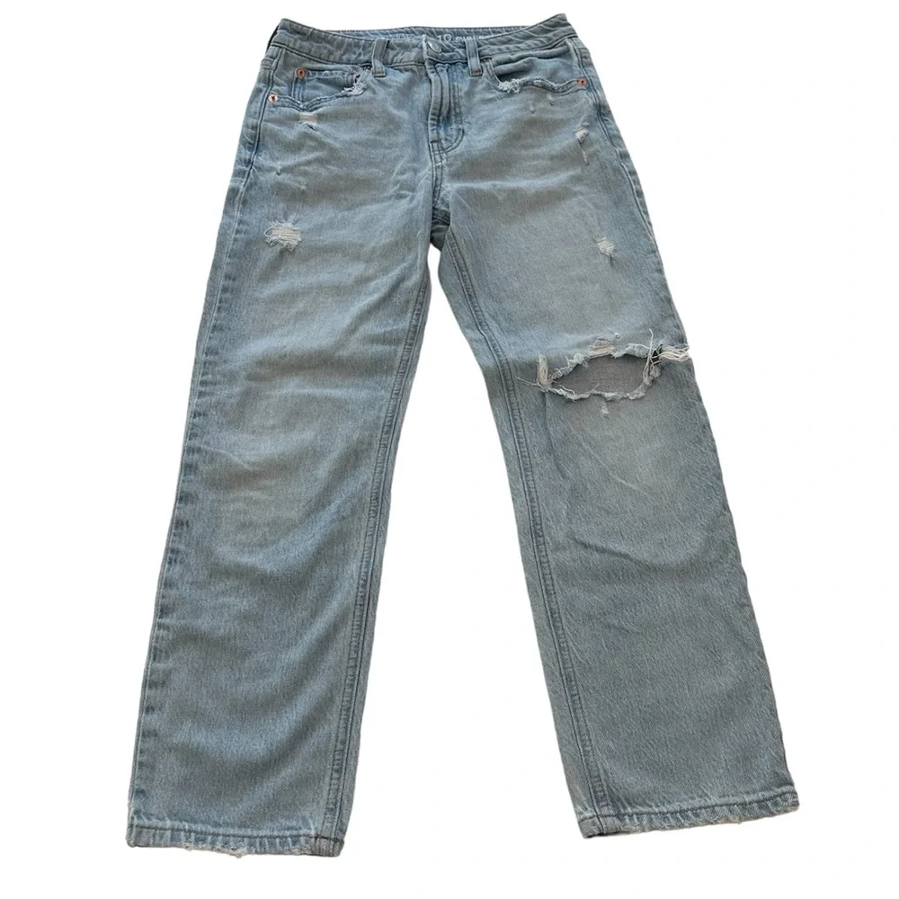 GAPTeen Girlfriend High Rise Distressed Light Blue Jeans Girls Size 10